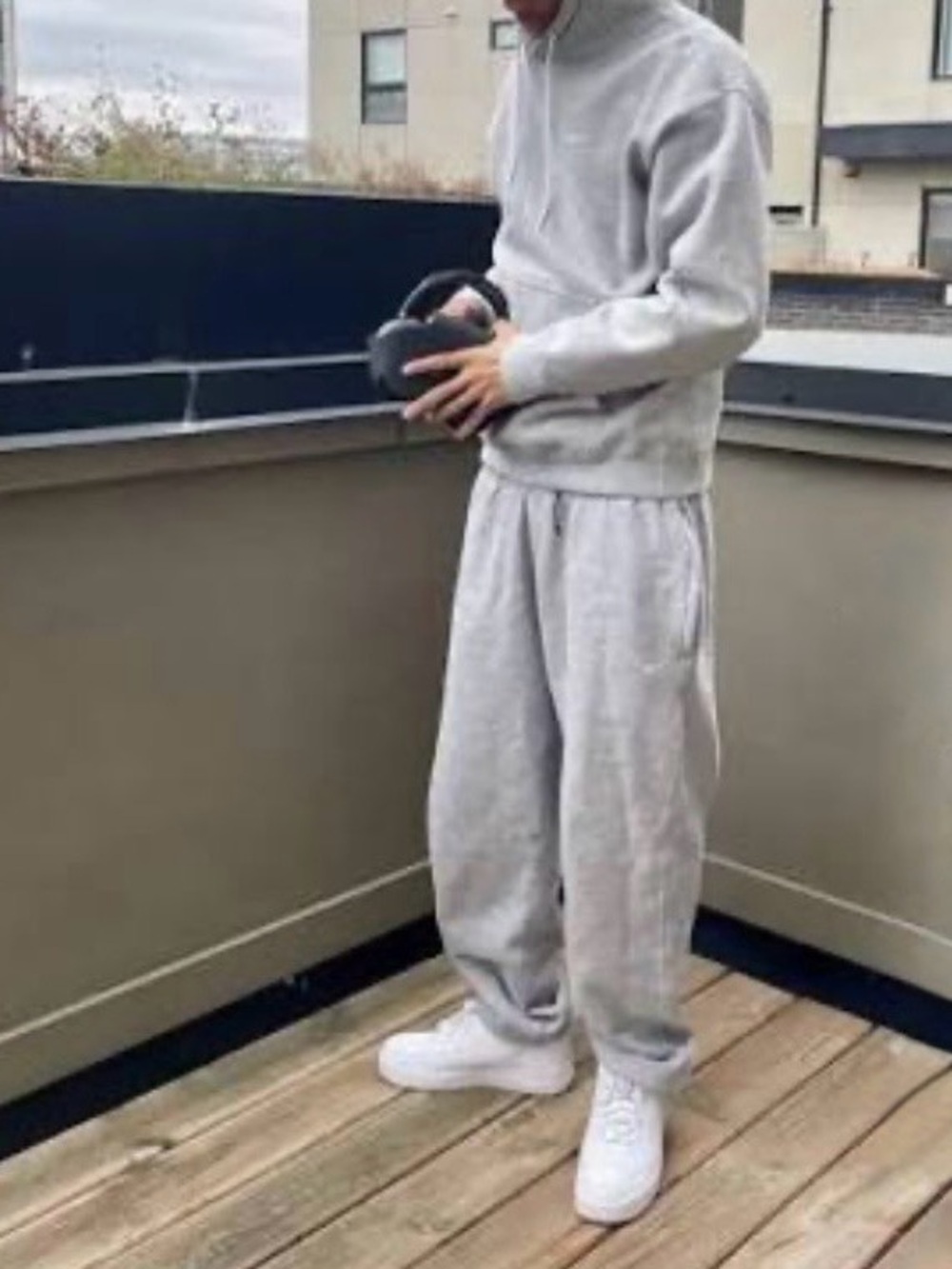 Uniqlo:C Wide Sweat Pants Heather Grey Jogger Size S Unisex NWT